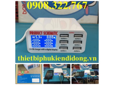 Ổ CẮM SẠC USB 6 CỔNG CÓ MÀN HÌNH